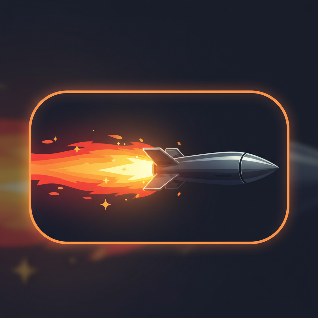 Rocket modifier with orange-yellow trail