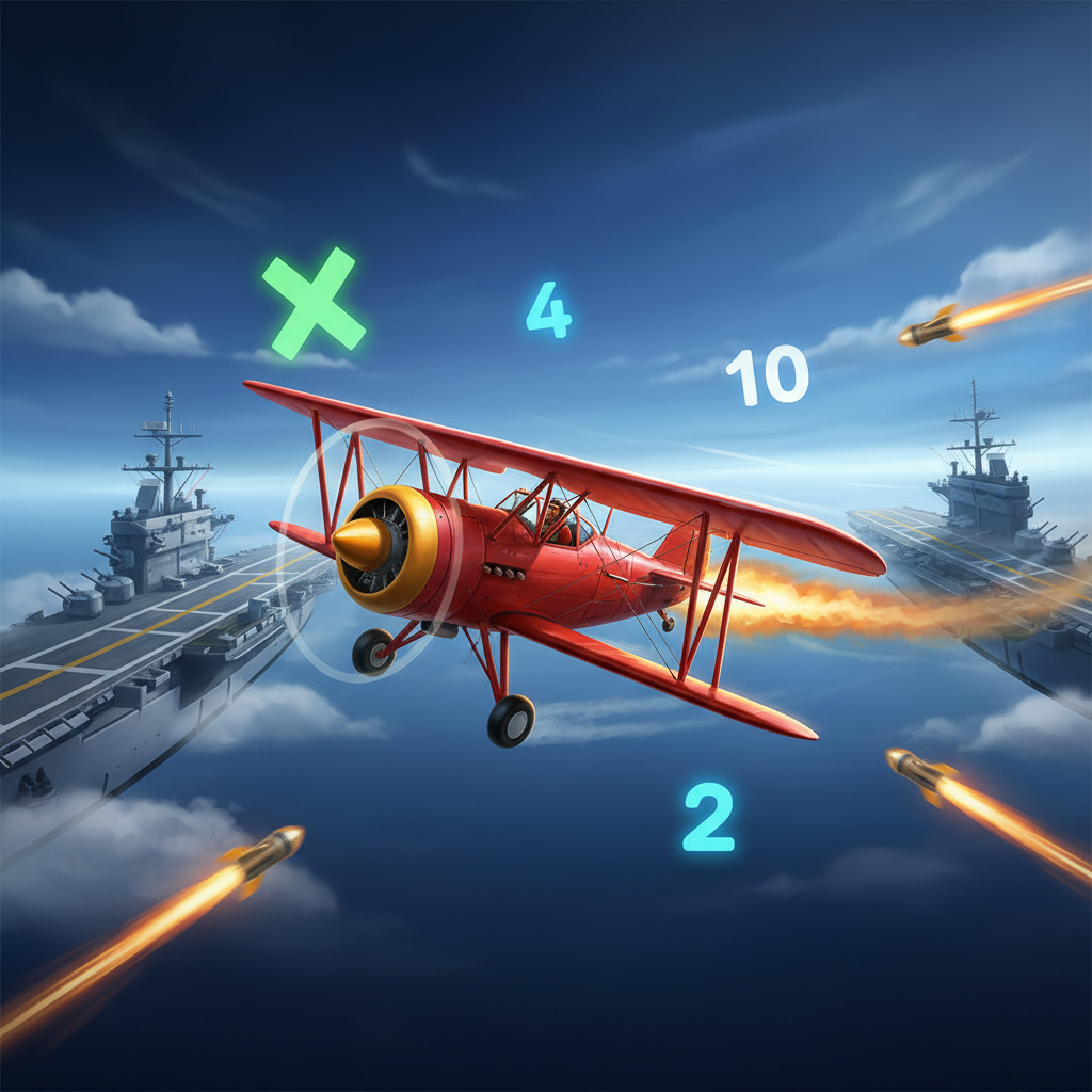 Aviamasters gameplay showing airplane flying between carriers